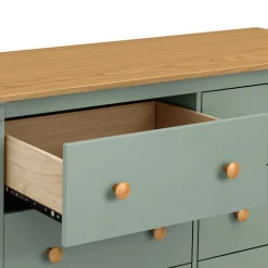 DaVinci Shea 6-Drawer Dresser - Light Sage and Honey