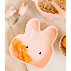 Kids Loulou Lollipop Silicon Snack Plate - Bunny