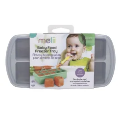 Kids Melii Silicone Baby Food Freezer Tray with Lid - Grey