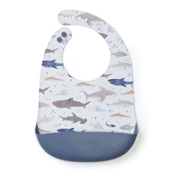 Loulou Lollipop Silicone Bib - Sharks