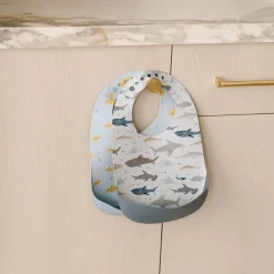 Loulou Lollipop Silicone Bib - Sharks