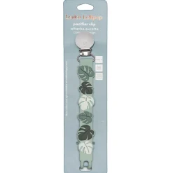 Loulou Lollipop Silicone Pacifier Clip - Monstera