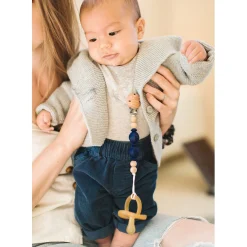 Loulou Lollipop Pacifiers & Clips|Pacifiers & Clips>Silicone Pacifier Clip - Navy
