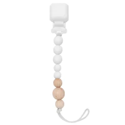 Loulou Lollipop Silicone Pacifier Clip - White