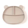 Kids Bulle Silicone Plate Taupe Bear