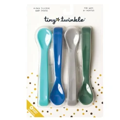 Kids Tiny Twinkle Tableware|Plates & Placemats>Silicone Spoon 4-pack - Green