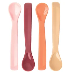 Kids Tiny Twinkle Silicone Spoon 4-pack - Pink Red Orange