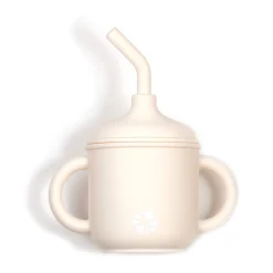 Kids Bulle Tableware|Plates & Placemats>Silicone Straw Sippy Cup - Ivory
