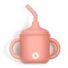 Kids Bulle Silicone Straw Sippy Cup - Blush