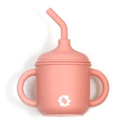 Kids Bulle Silicone Straw Sippy Cup - Blush