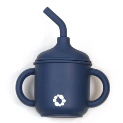 Kids Bulle Silicone Straw Sippy Cup - Blueberry