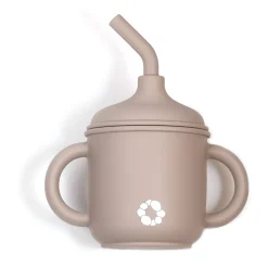 Kids Bulle Silicone Straw Sippy Cup - Taupe