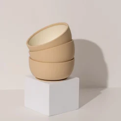 Kids Kiko The Label Silicone Suction Bowl with Lid - Sand