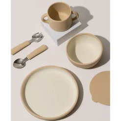 Kids Kiko The Label Silicone Suction Bowl with Lid - Sand