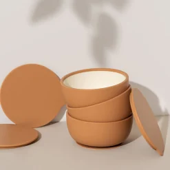Kids Kiko The Label Silicone Suction Bowl with Lid - Tan