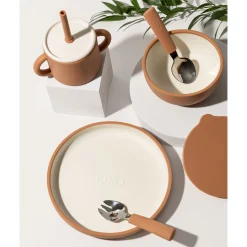 Kids Kiko The Label Silicone Suction Bowl with Lid - Tan