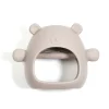 Bulle Teething Toys>Silicone Teething Mitt - Taupe Bear