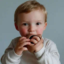 Bulle Teething Toys>Silicone Teething Mitt - Taupe Bear