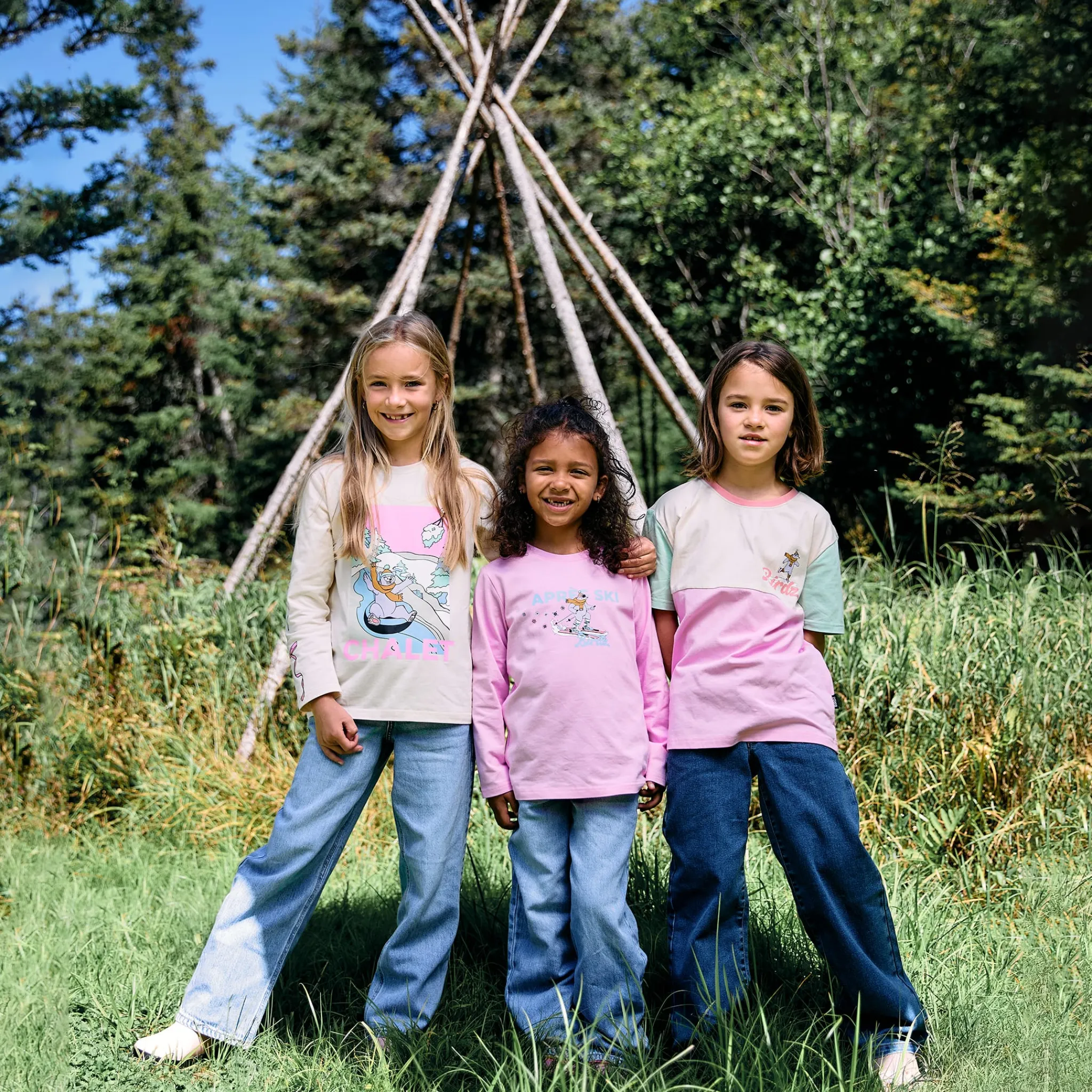 Kids Birdz Ski Bear Long Sleeve T-shirt 2-10 y