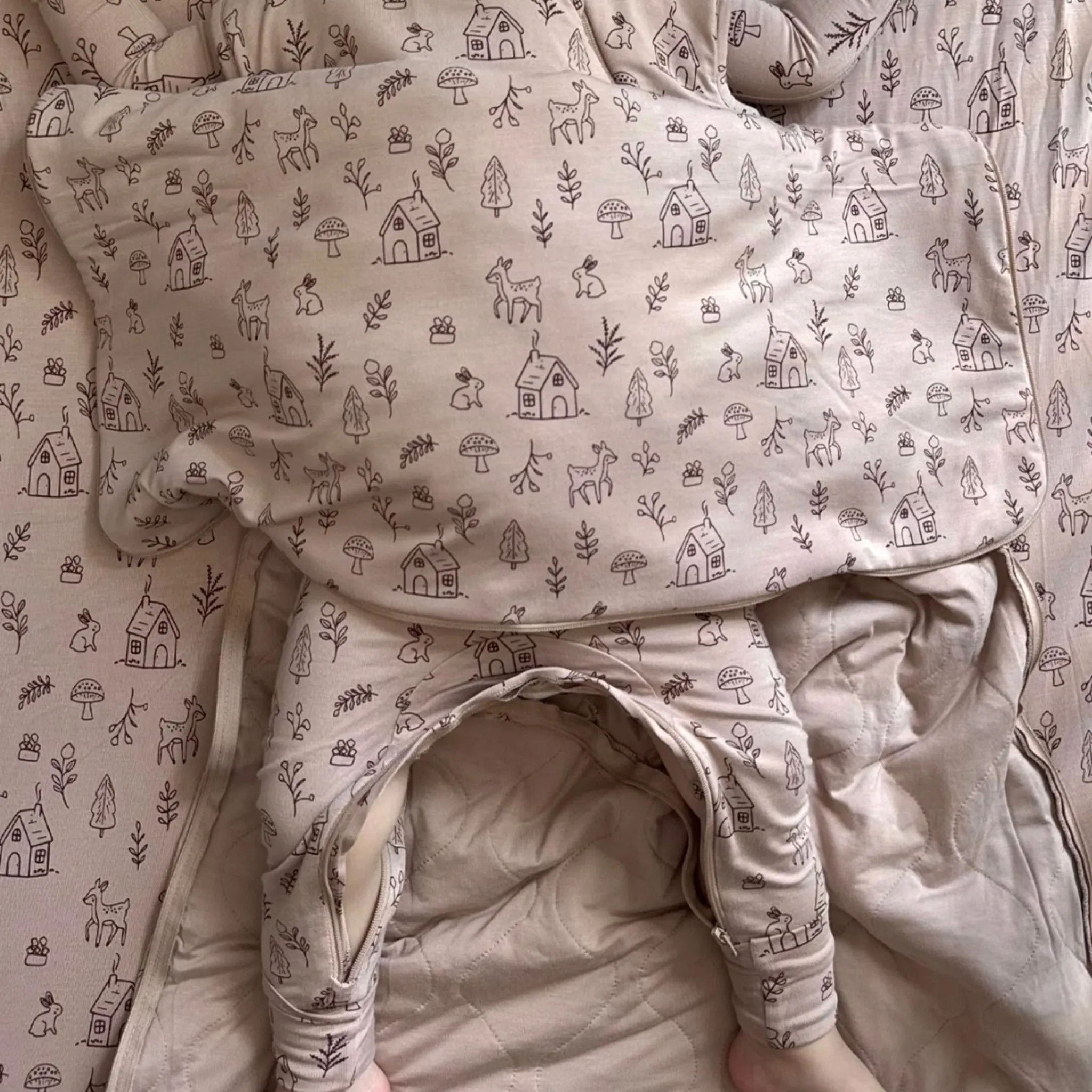 Günamüna Pajamas|Sleep Bags>Sleep Sack 3-9m - Pink Forest Do-re-mi