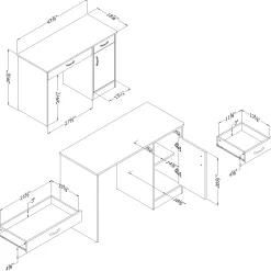 South Shore Small Desk - Axess Pure Black