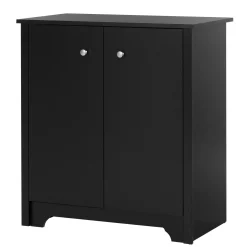 South Shore Small 2-Door Storage Cabinet - Vito Pure Black