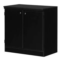 South Shore Storage Furniture>Small 2-Door Storage Cabinet - Morgan Pure Black