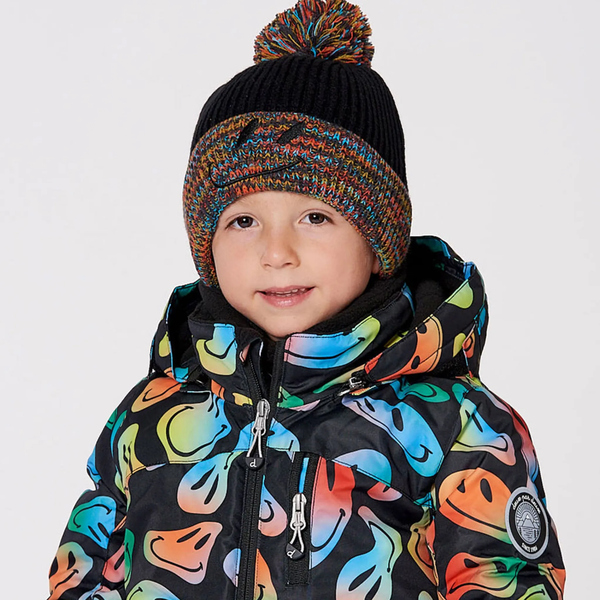 Kids/BOY Deux par Deux Beanies>Smiley Knit Hat 2-14