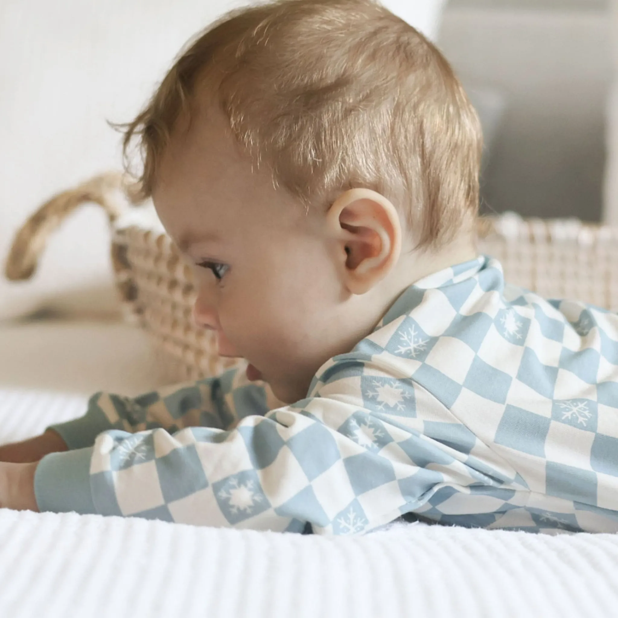 BOY Colle Colle Preemie Clothing|Pajamas>Snowflakes Magnetic Pajamas