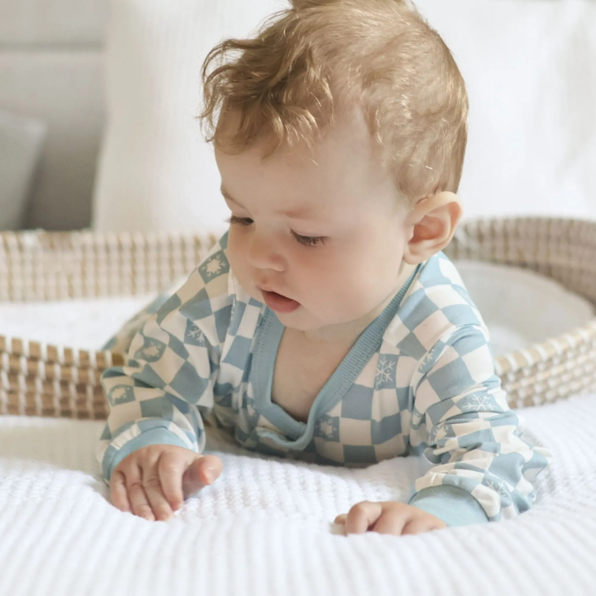BOY Colle Colle Preemie Clothing|Pajamas>Snowflakes Magnetic Pajamas
