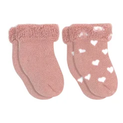 Kushies Socks (2) Newborn - Terry Rose Hearts