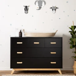 Dadada Baby Soho 5-Drawer Dresser - Black / Natural
