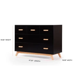 Dadada Baby Soho 5-Drawer Dresser - Black / Natural
