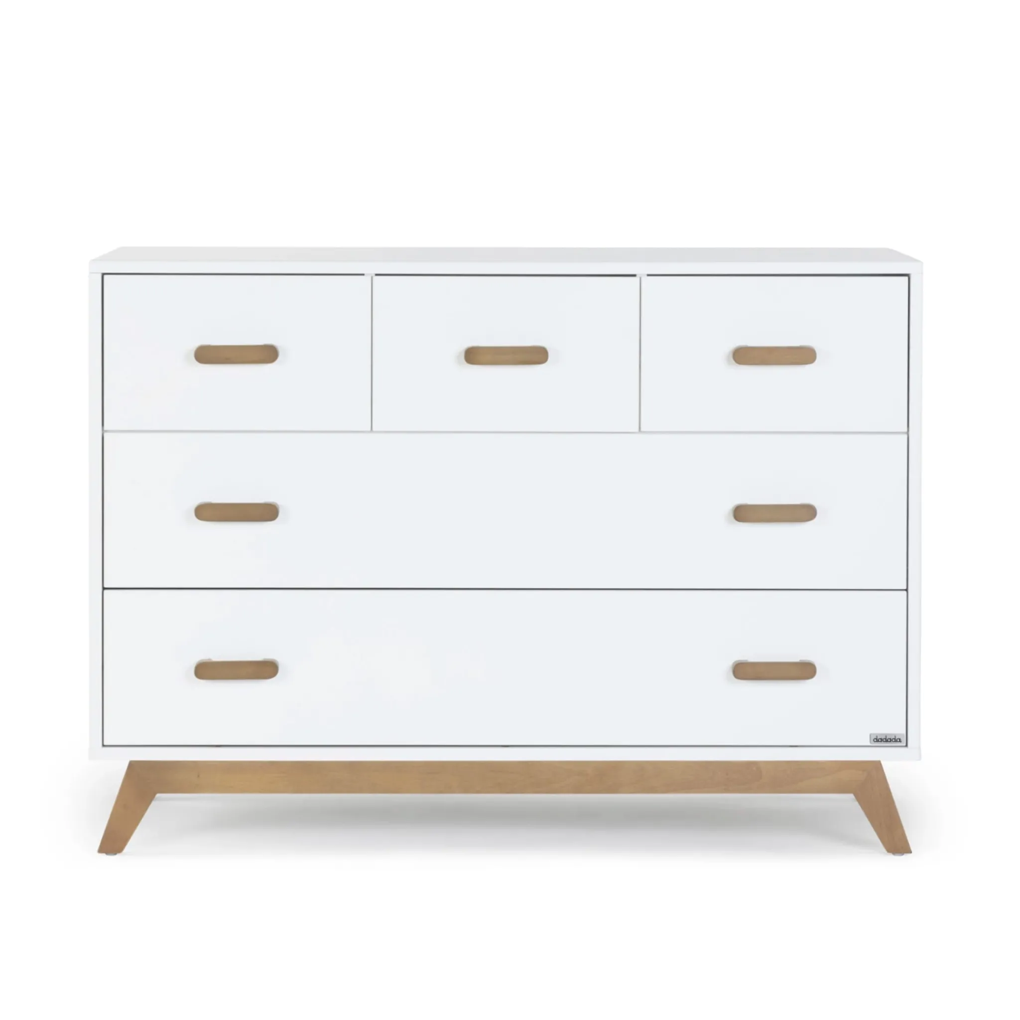 Dadada Baby Soho 5-Drawer Dresser - White / Walnut