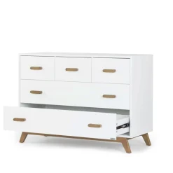 Dadada Baby Soho 5-Drawer Dresser - White / Walnut