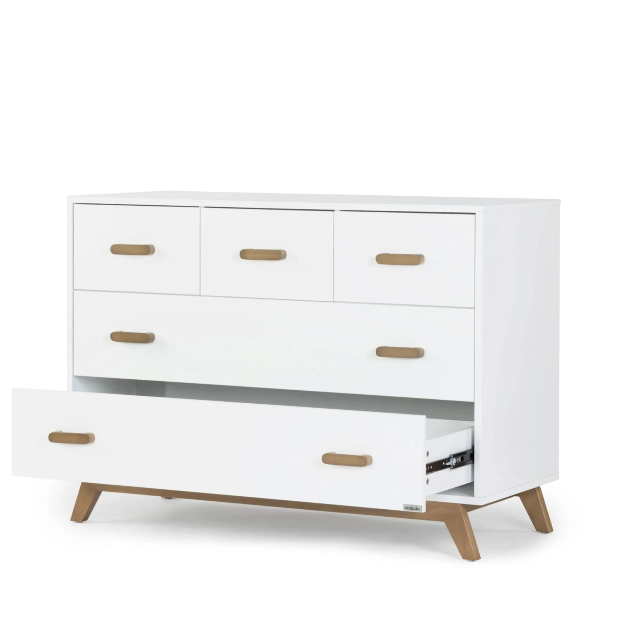 Dadada Baby Soho 5-Drawer Dresser - White / Walnut