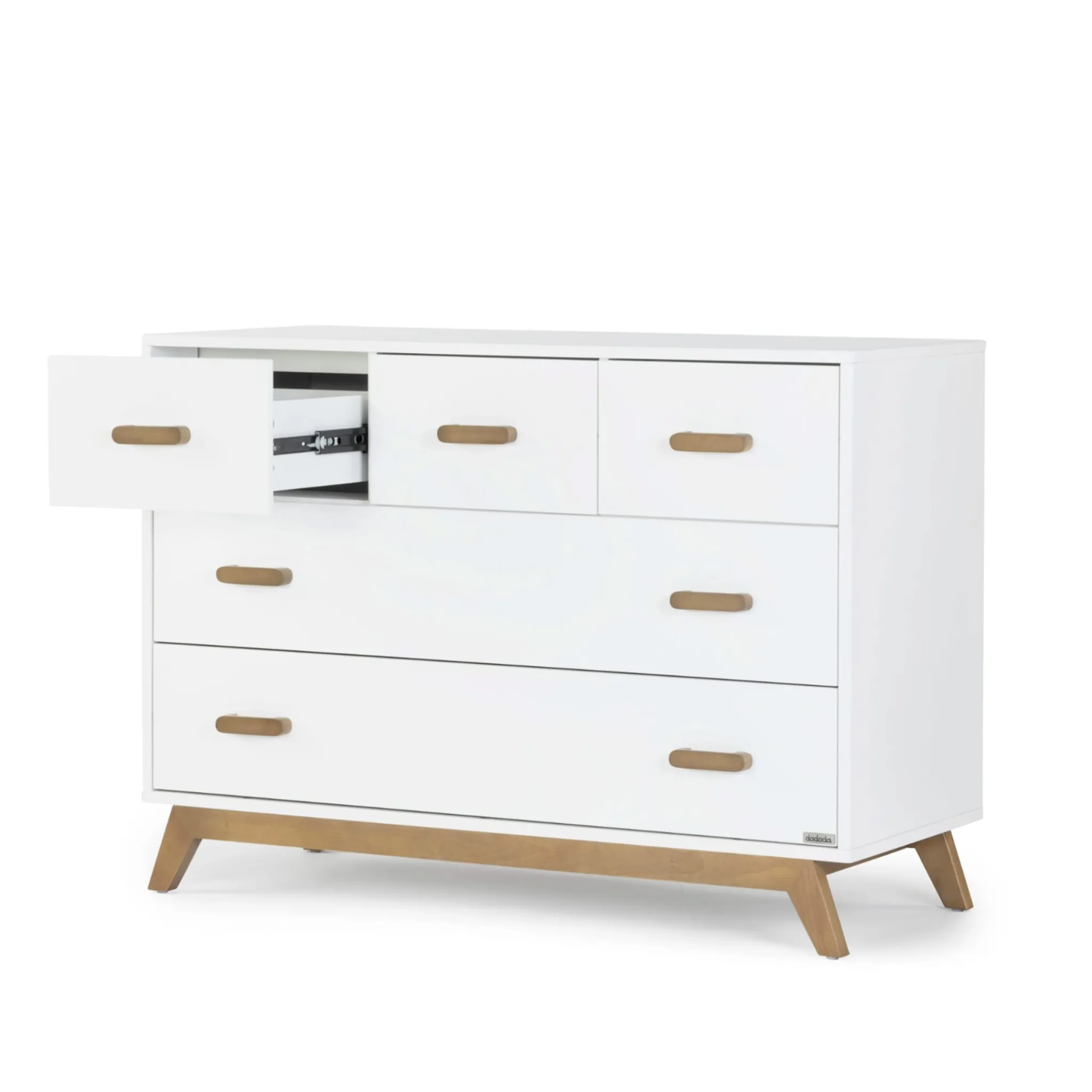 Dadada Baby Soho 5-Drawer Dresser - White / Walnut