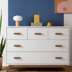 Dadada Baby Soho 5-Drawer Dresser - White / Walnut
