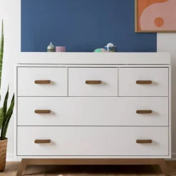 Dadada Baby Soho 5-Drawer Dresser - White / Walnut