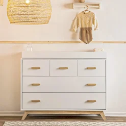 Dadada Baby Soho 5-Drawer Dresser - White / Natural