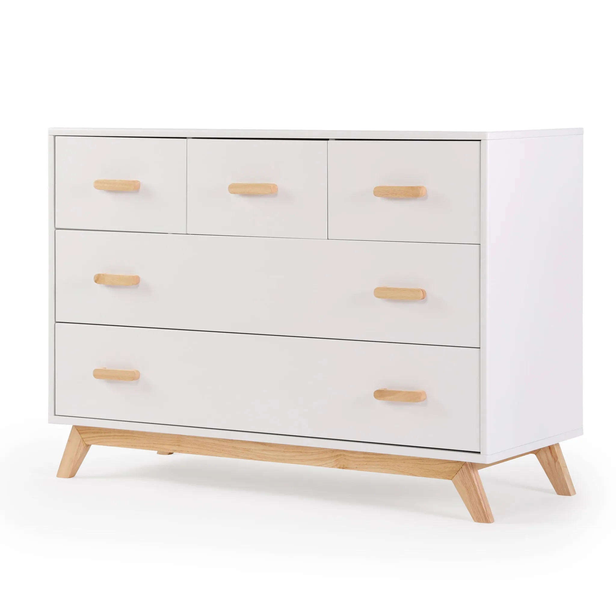 Dadada Baby Soho 5-Drawer Dresser - White / Natural
