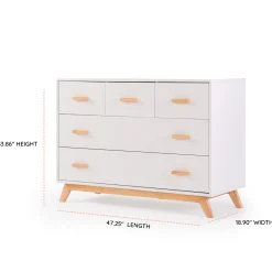 Dadada Baby Soho 5-Drawer Dresser - White / Natural