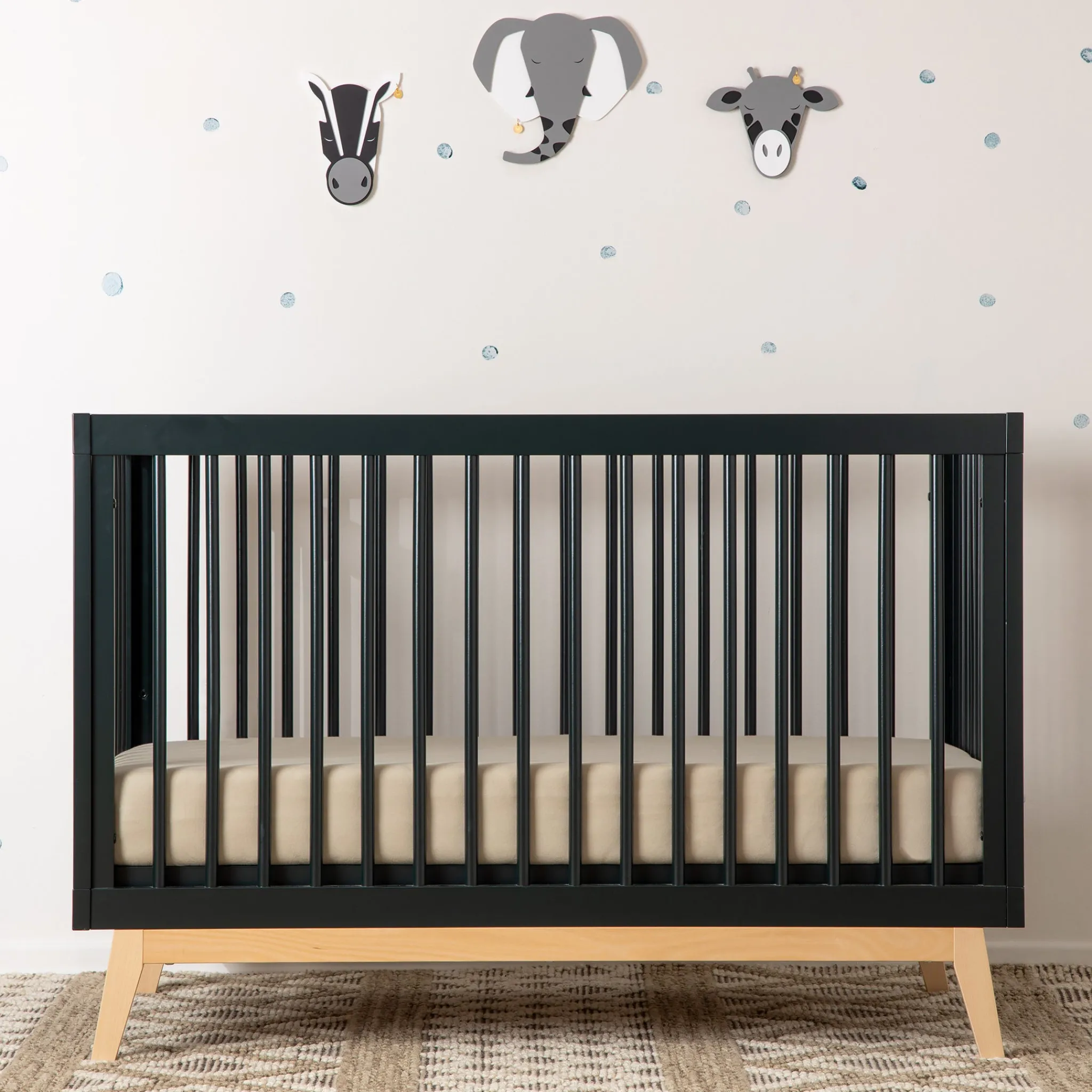 Dadada Baby Soho 3-in-1 Convertible Crib - Black / Natural