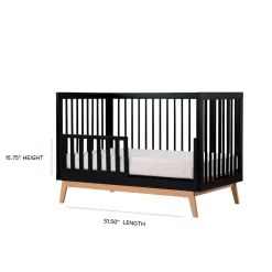 Dadada Baby Soho 3-in-1 Convertible Crib - Black / Natural