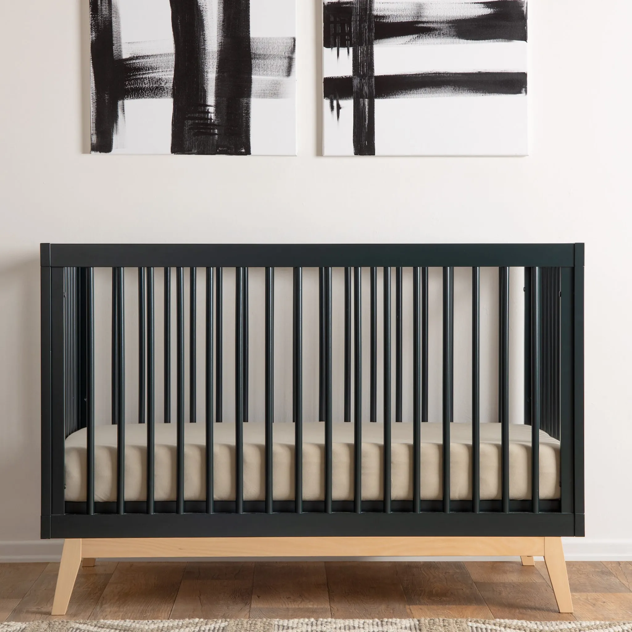 Dadada Baby Soho 3-in-1 Convertible Crib - Black / Natural