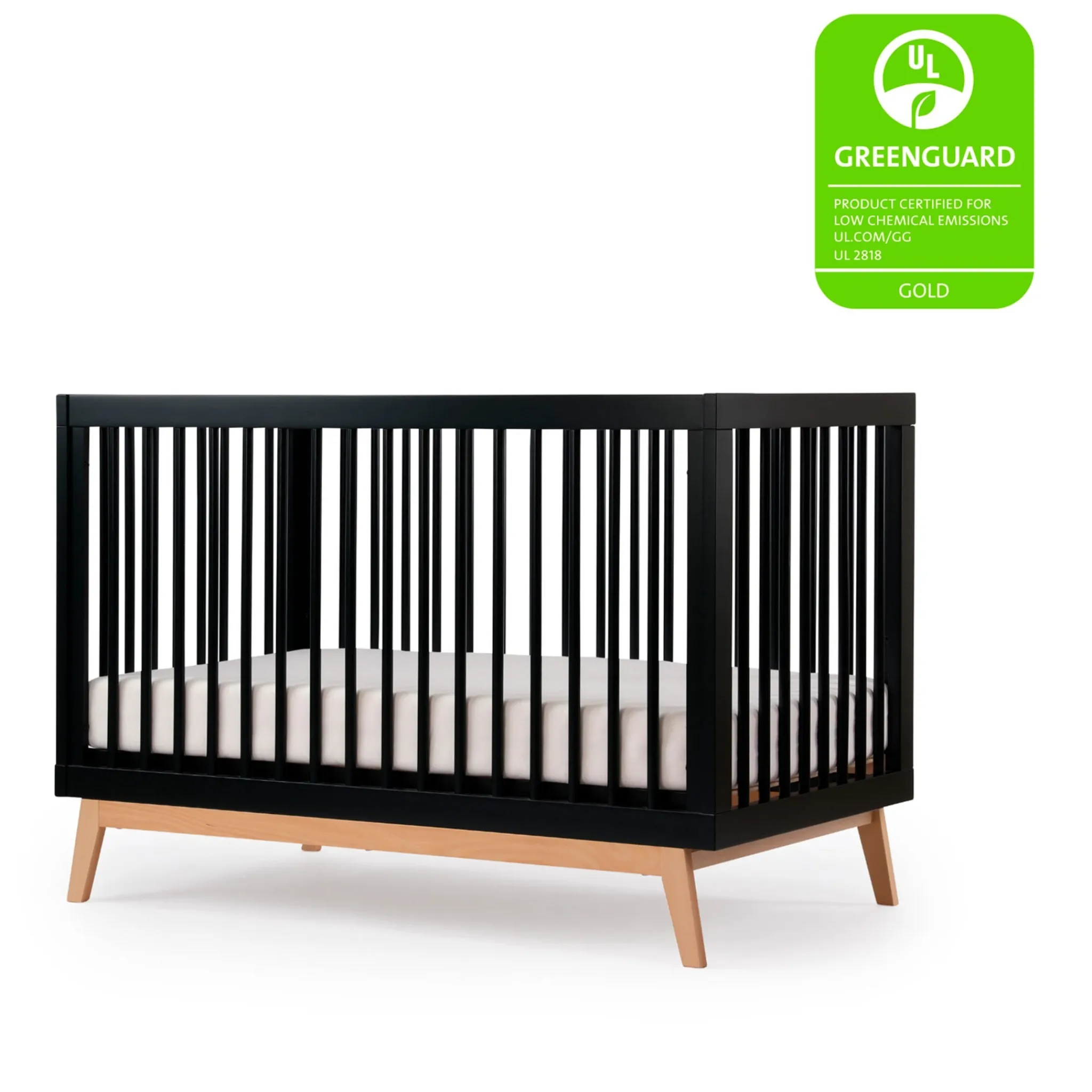 Dadada Baby Soho 3-in-1 Convertible Crib - Black / Natural