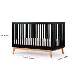 Dadada Baby Soho 3-in-1 Convertible Crib - Black / Natural