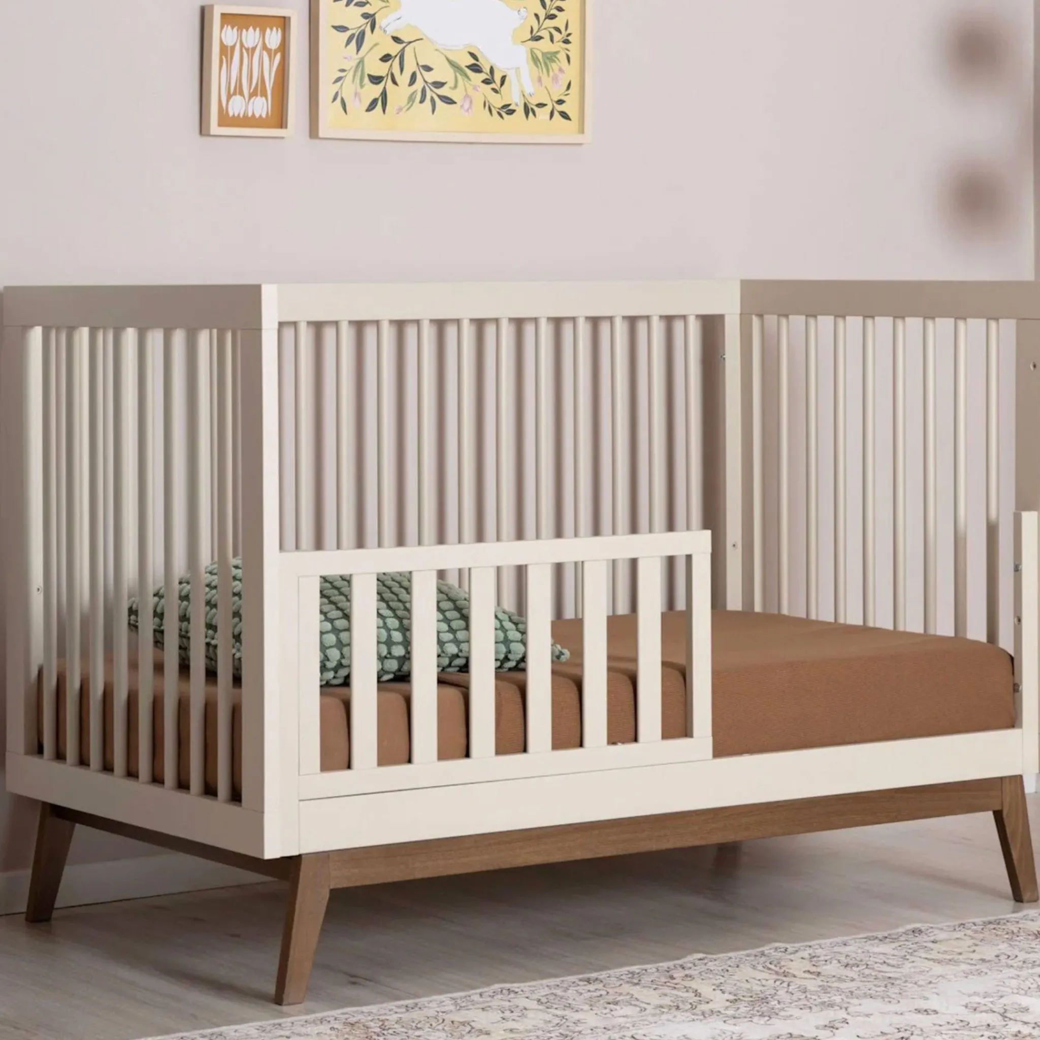 Dadada Baby Cribs & Mattresses|Cribs & Mattresses>Soho 3-in-1 Convertible Crib - Almond Milk / Walnut