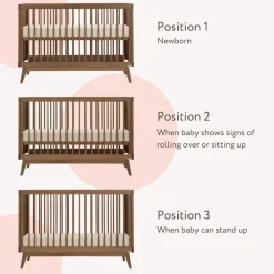 Dadada Baby Soho 3-In-1 Convertible Crib - Walnut