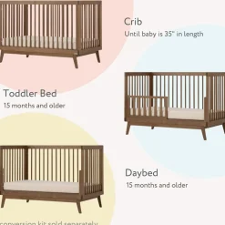 Dadada Baby Soho 3-In-1 Convertible Crib - Walnut